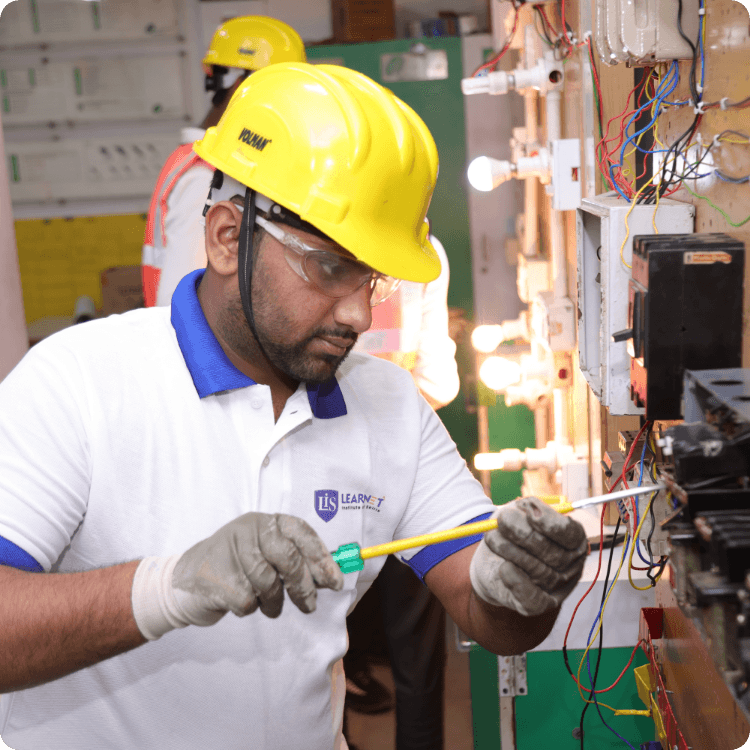 Electrical engineer performing electrical tasks