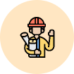 Animated image of an engineer wearing a helmet with construction tools