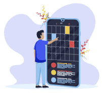 Animated illustration of an officer customising programme design