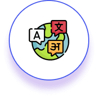 Animated icons of people and learning centers showcasing flexible learning