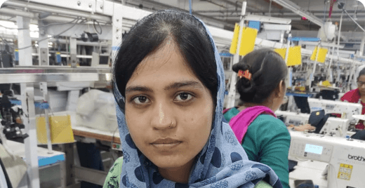 Nisha Rani, Sewing Machine Operator at Sahu Global, gained confidence through Learnet course